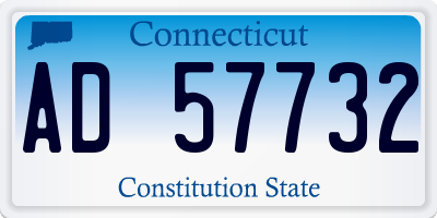 CT license plate AD57732