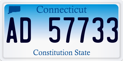 CT license plate AD57733