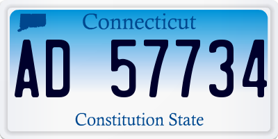 CT license plate AD57734