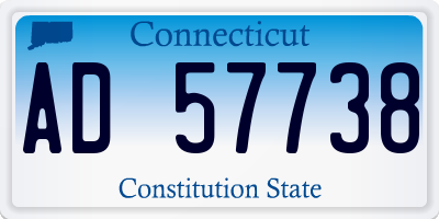 CT license plate AD57738