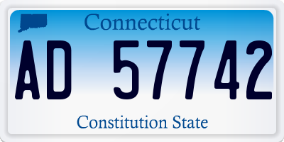 CT license plate AD57742