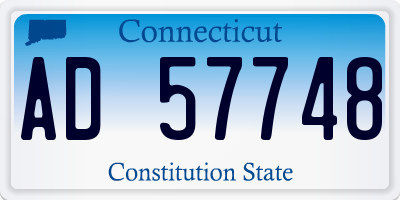 CT license plate AD57748