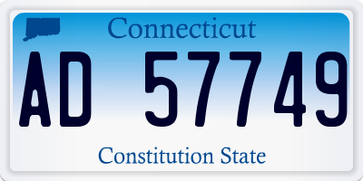 CT license plate AD57749