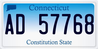 CT license plate AD57768