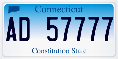 CT license plate AD57777