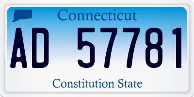 CT license plate AD57781