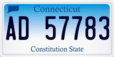 CT license plate AD57783