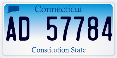 CT license plate AD57784