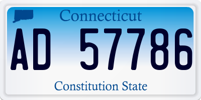 CT license plate AD57786