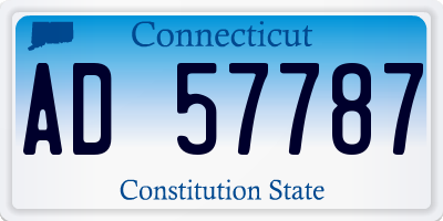 CT license plate AD57787