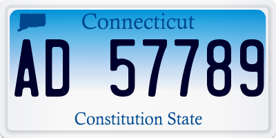 CT license plate AD57789