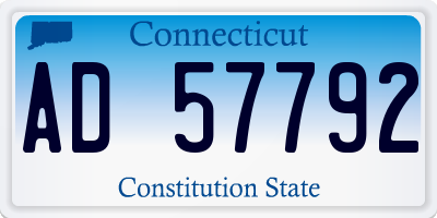 CT license plate AD57792