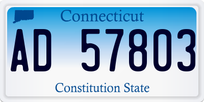 CT license plate AD57803