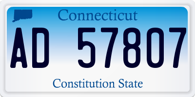 CT license plate AD57807