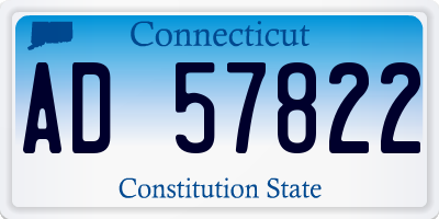 CT license plate AD57822