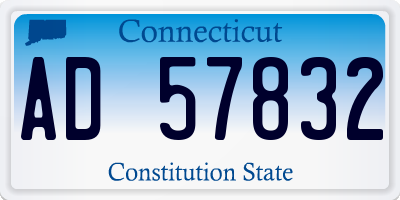 CT license plate AD57832