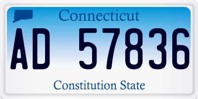 CT license plate AD57836