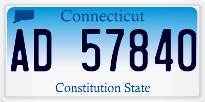 CT license plate AD57840