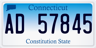 CT license plate AD57845