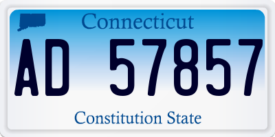 CT license plate AD57857