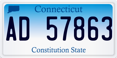 CT license plate AD57863
