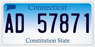 CT license plate AD57871