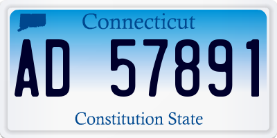 CT license plate AD57891