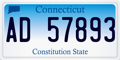 CT license plate AD57893