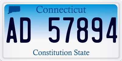 CT license plate AD57894