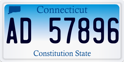 CT license plate AD57896