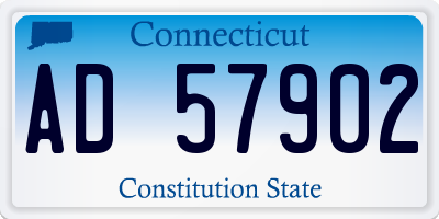 CT license plate AD57902