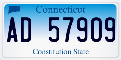 CT license plate AD57909