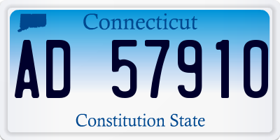 CT license plate AD57910