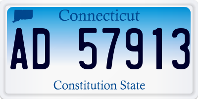 CT license plate AD57913