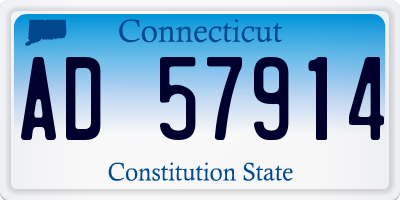 CT license plate AD57914