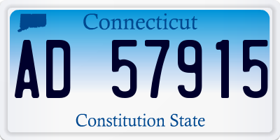 CT license plate AD57915