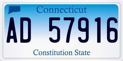 CT license plate AD57916