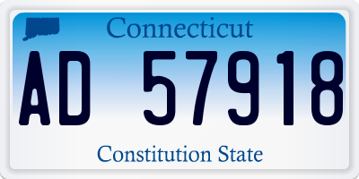 CT license plate AD57918