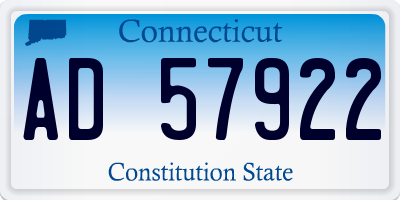 CT license plate AD57922