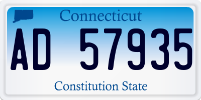CT license plate AD57935