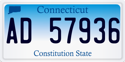 CT license plate AD57936