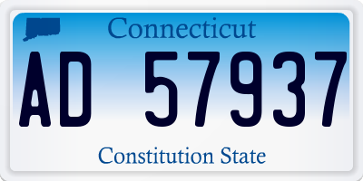 CT license plate AD57937