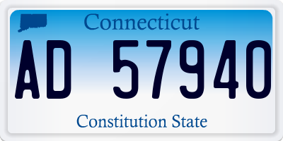 CT license plate AD57940