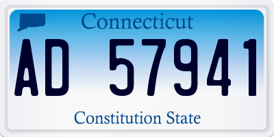 CT license plate AD57941