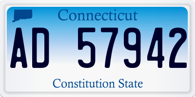 CT license plate AD57942