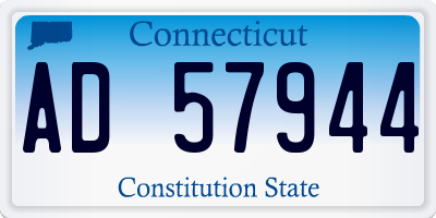 CT license plate AD57944