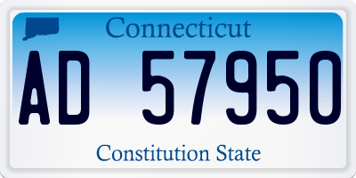 CT license plate AD57950