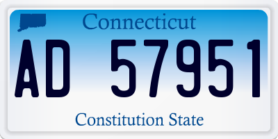 CT license plate AD57951