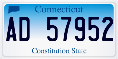 CT license plate AD57952