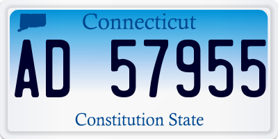 CT license plate AD57955